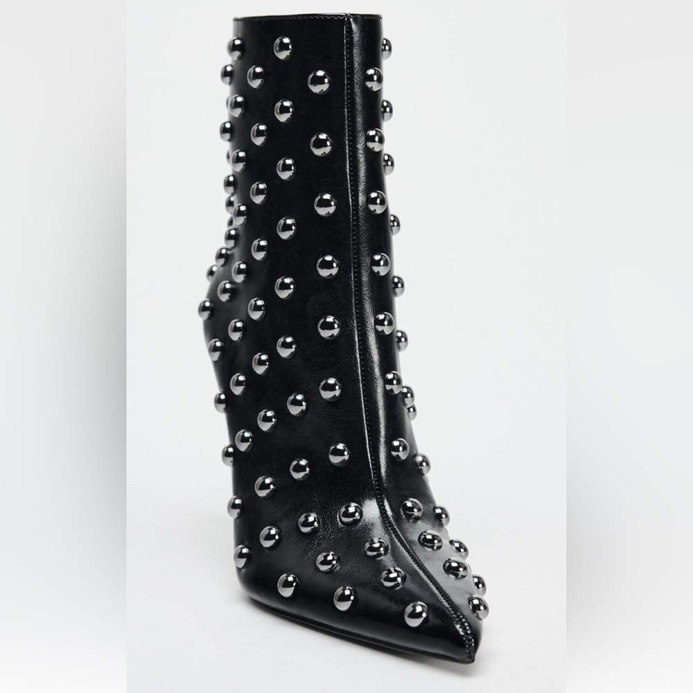 Zara Metal Appliqué stiletto heel booties - Picture 5 of 7
